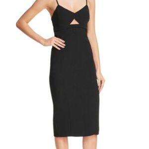 Black midi dress with cutout